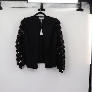 NWT Siani Milano Black Beaded Cardigan Size Small